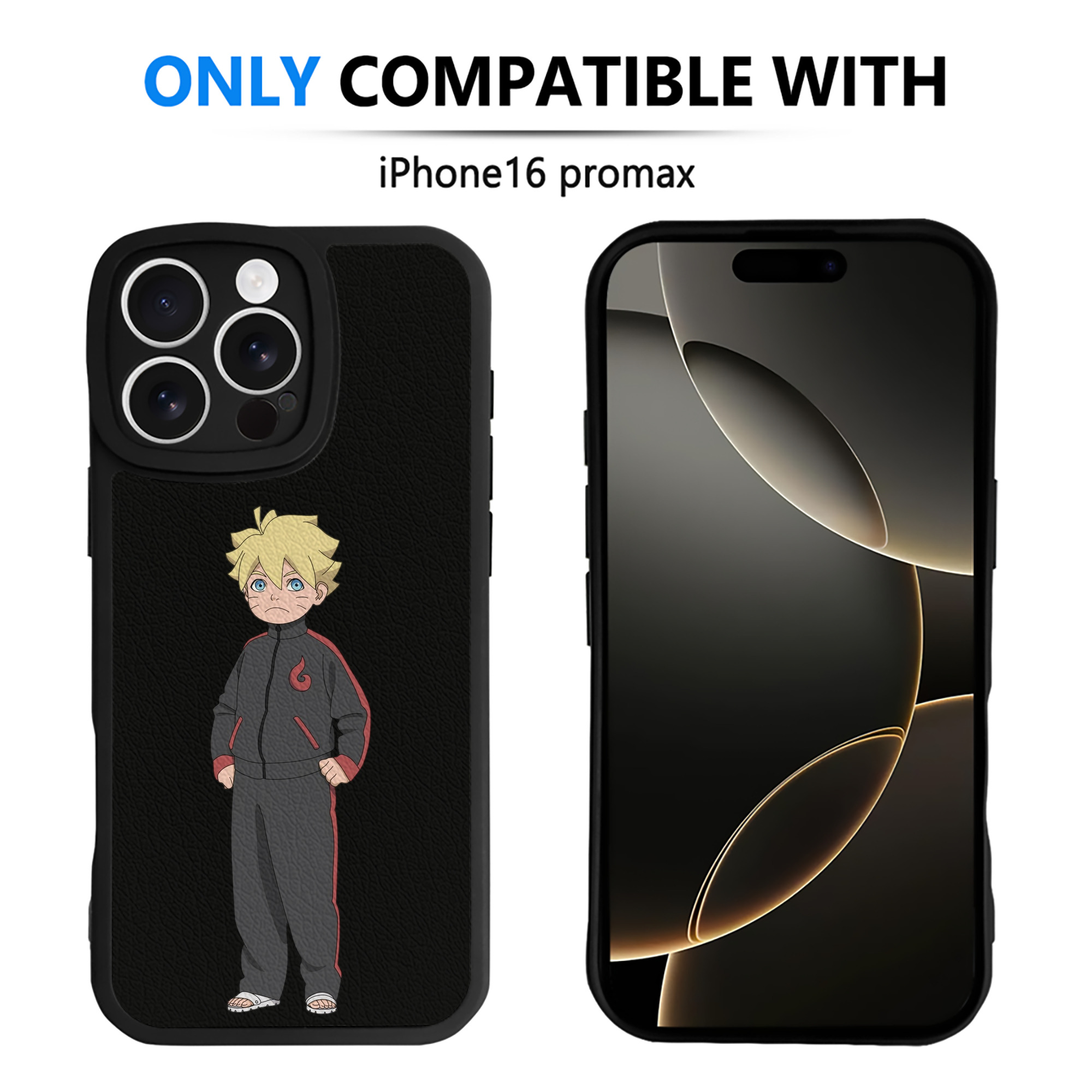 （画像用） NARUTO -ナルト- うずまき ボルト Uzumaki Boruto 【iPhone 16シリーズ対応】シリコンスマホケース（レザー調） 材質：シリコン